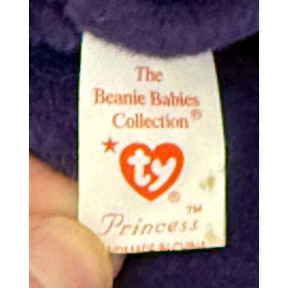 Vintage TY Beanie Babies Princess Diana Teddy Bear Purple 1997 Red Star‎ On Tag - Picture 4 of 5